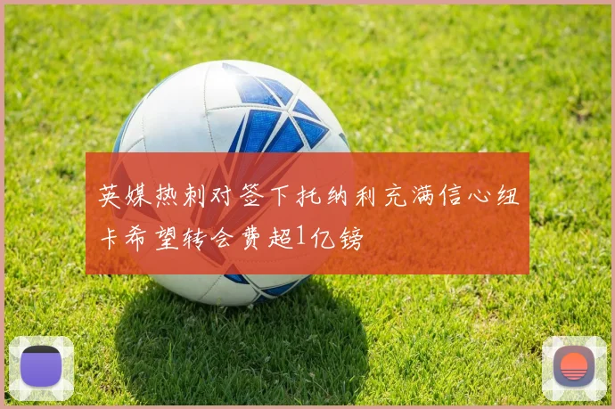 英媒热刺对签下托纳利充满信心纽卡希望转会费超1亿镑